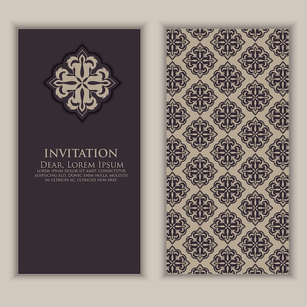 Free Vector | Invitation template with arabic decorative elements