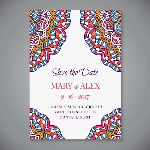 Free Vector | Invitation with ethnic decoration