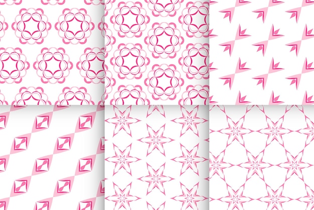 Premium Vector | Invite pink baby girl seamless pattern set, template ...