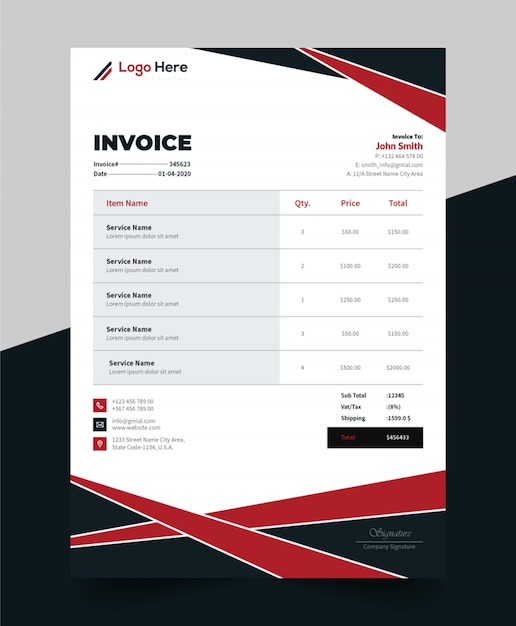 Premium Vector | Invoice template