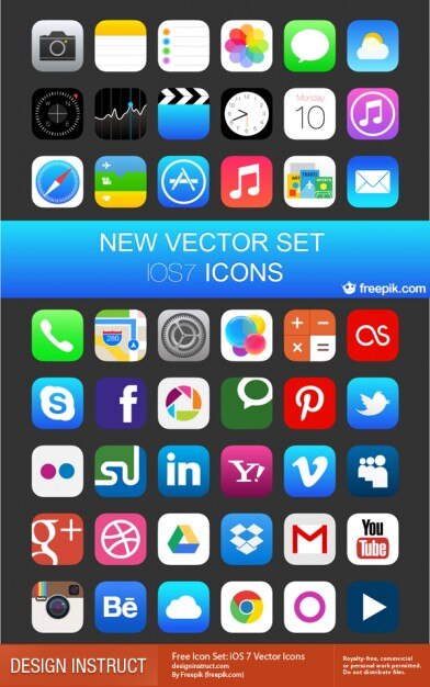 IOS 7 Icons Vector | Free Download