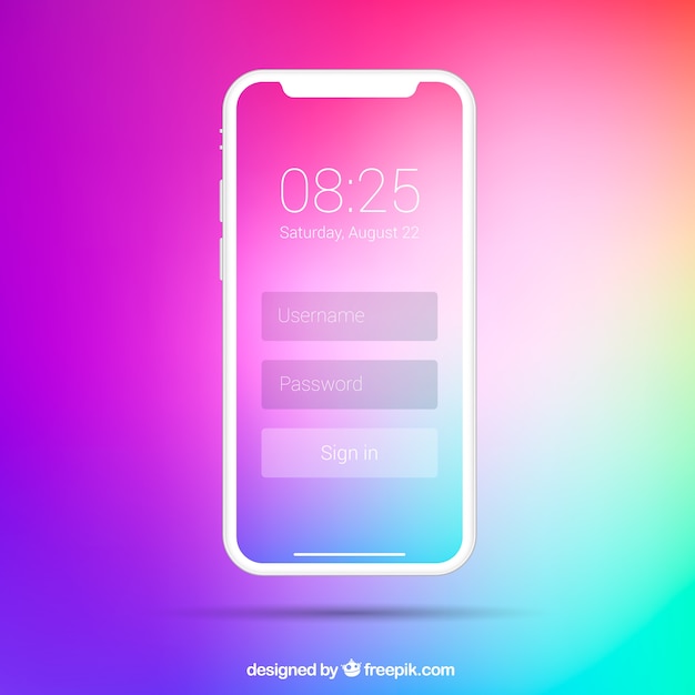 Iphone x with gradient wallpaper