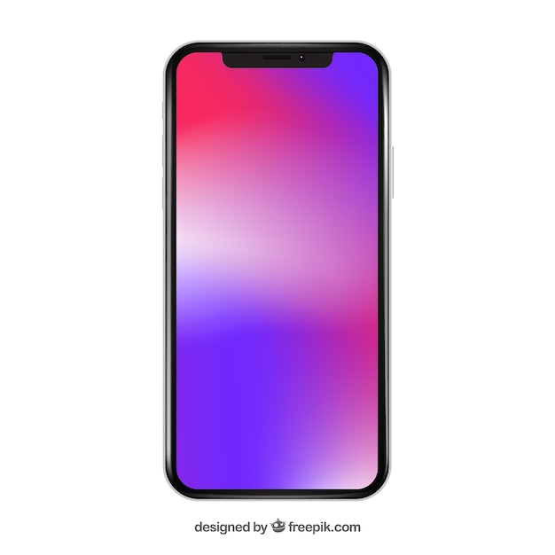 Free Vector | Iphone x with gradient wallpaper