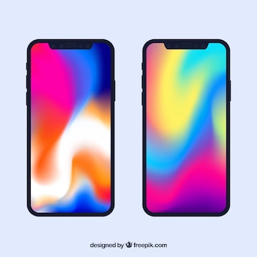 Free Vector | Iphone x with gradient wallpaper