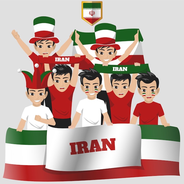 Iran national team supporter Premium Vector