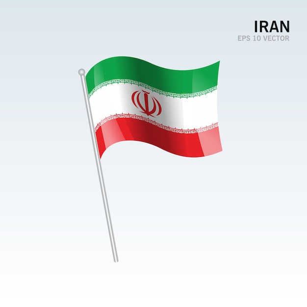 Download Iran waving flag isolated on gray background | Premium Vector