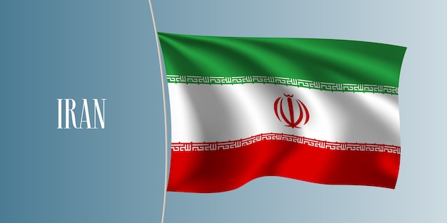  Iran waving flag vector illustration