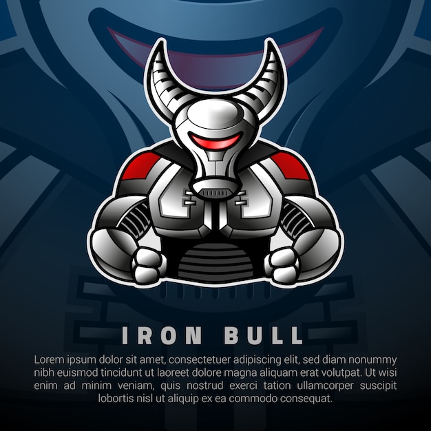 Premium Vector | Iron bull logo illustration