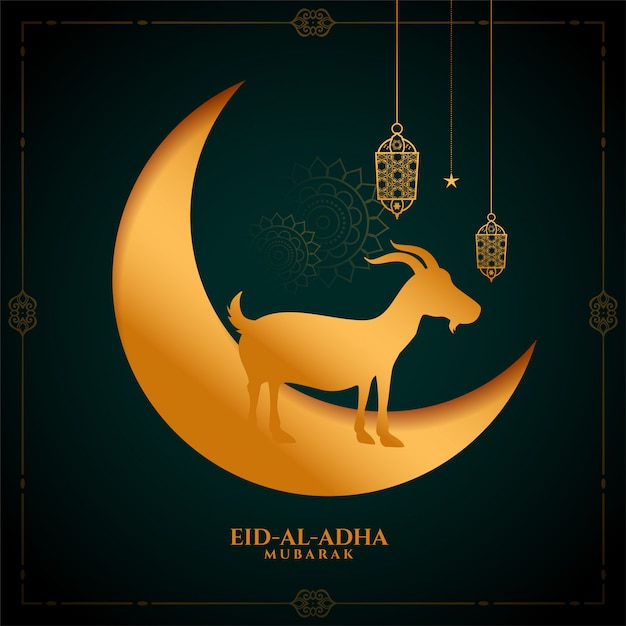 Free Vector Islamic eid al adha bakrid mubarak golden background