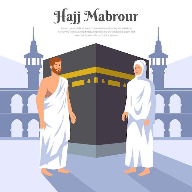 Free Vector Islamic hajj pilgrimage illustration