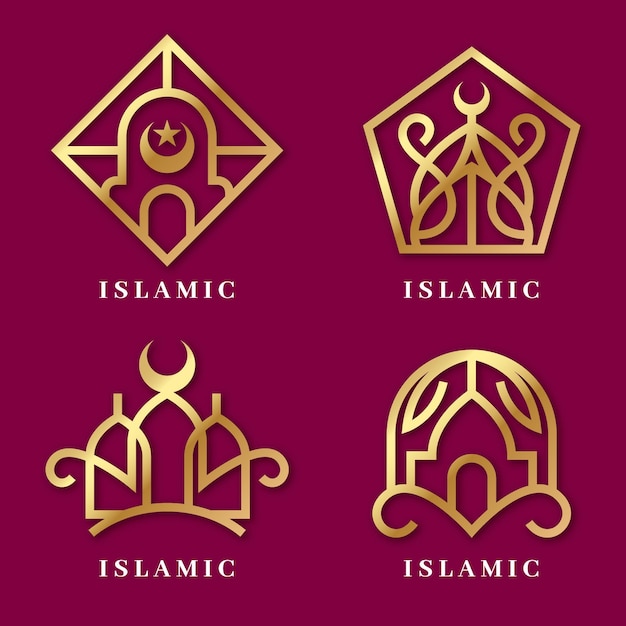 Free Vector | Islamic logo template set