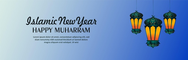 Premium Vector | Islamic new year happy muharram invitation banner