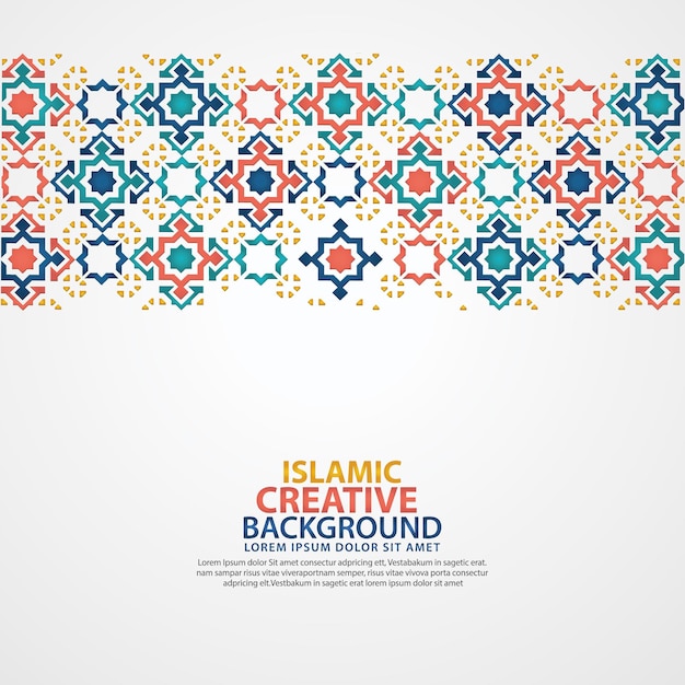 Premium Vector | Islamic ornamental colorful detail of floral mosaic ...