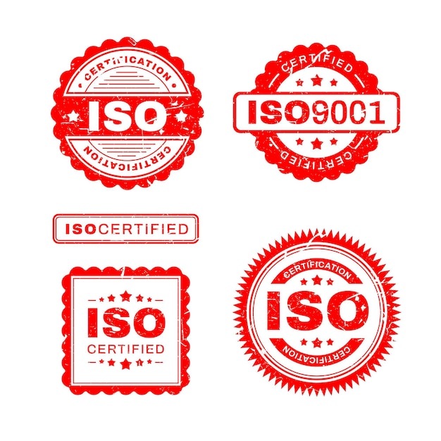 Free Vector | Iso certification stamp collection