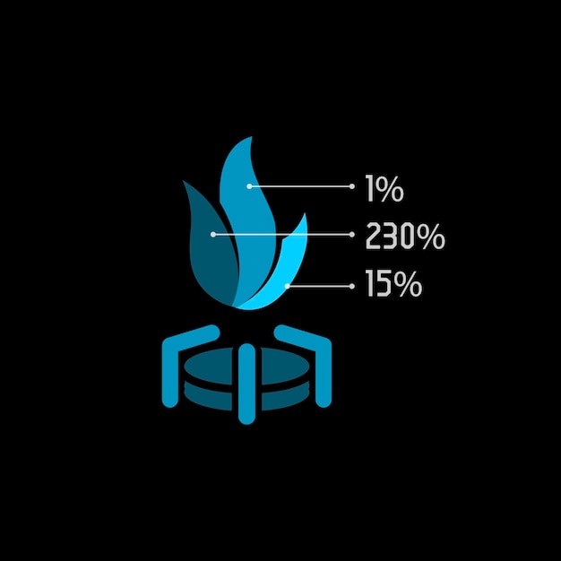 Premium Vector | Isolated abstract blue color gas flame vector logo