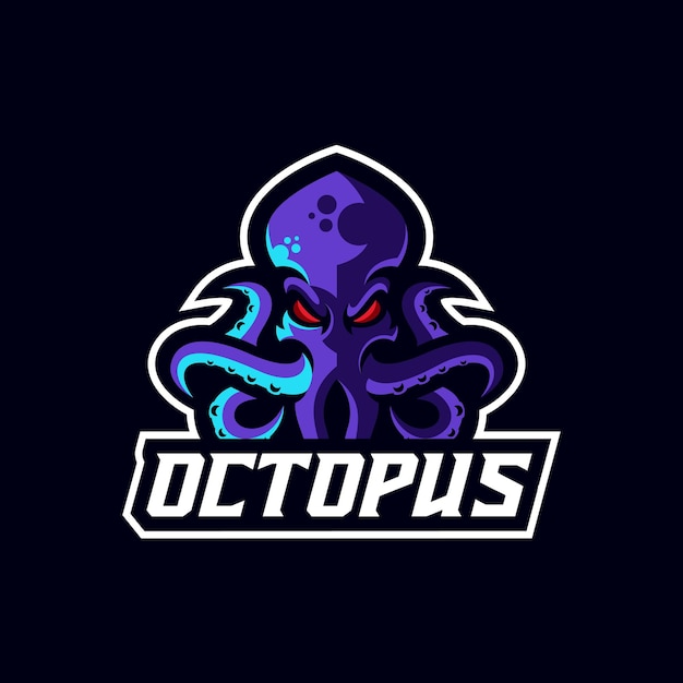 Premium Vector | Isolated angry octopus animal sport mascot logo template