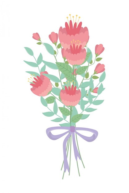 Premium Vector | Isolated Bunch Of Flowers Design