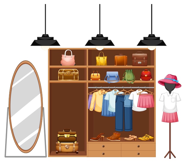 Free Vector | Isolated clothes in the closet