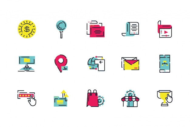 Download Free Isolated Digital Marketing Icon Set Design Premium Vector Use our free logo maker to create a logo and build your brand. Put your logo on business cards, promotional products, or your website for brand visibility.