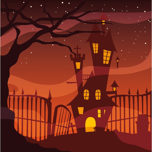 Premium Vector Isolated halloween castle