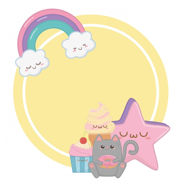 Premium Vector | Isolated kawaii cartoons