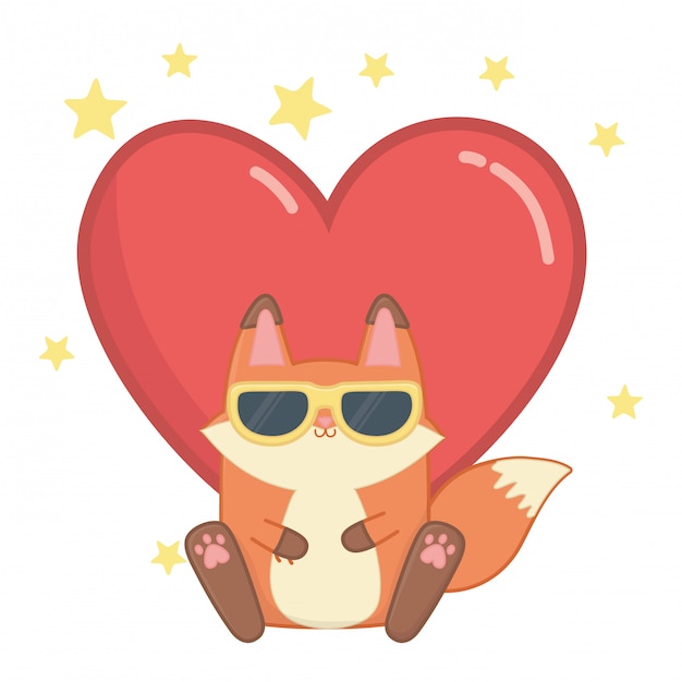 Premium Vector | Isolated kawaii of fox cartoon