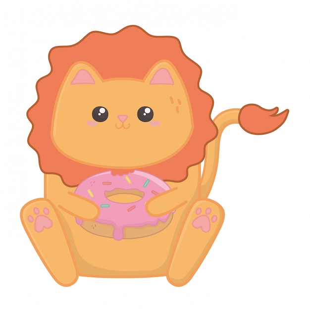 Premium Vector | Isolated kawaii of lion cartoon