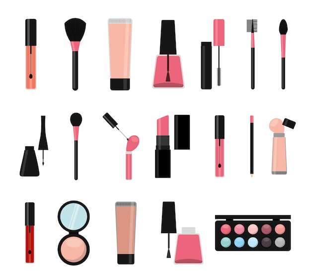 Isolated make up icon set Free Vector