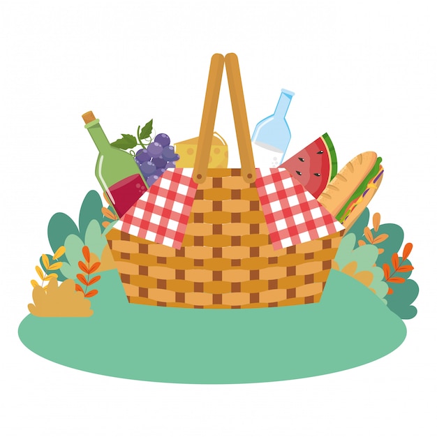 Isolated picnic basket vector illustrator Vector | Premium Download