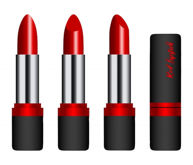 Premium Vector | Isolated red lipstick realistic illustration. side ...