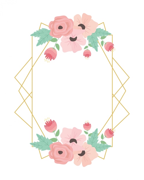 Download Isolated rustic flowers frame Vector | Premium Download