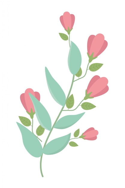 Download Isolated rustic leaves and flowers Vector | Premium Download