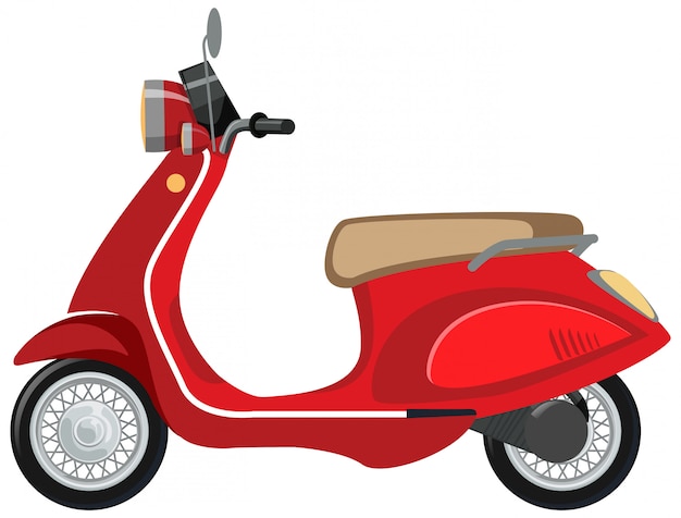 Download Free Vector | Isolated scooter cartoon on white background