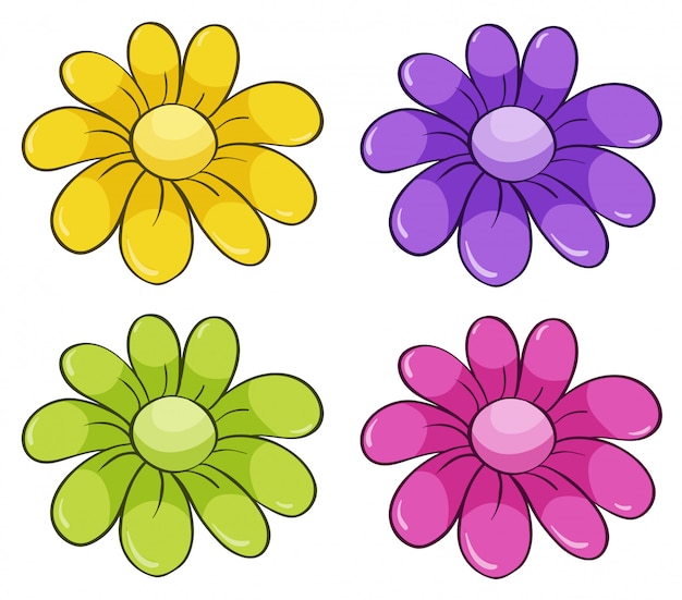 Isolated set of flowers Vector | Free Download