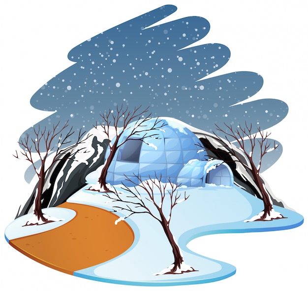 Download Isolated winter scene landscape | Free Vector