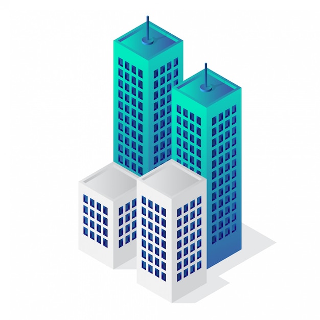 Download Isometric 3d building vector icon | Premium Vector