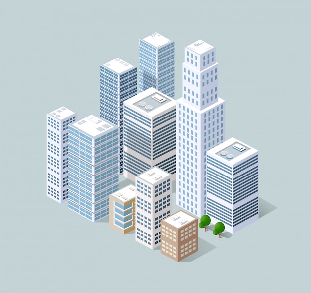 Download Premium Vector | Isometric 3d city three-dimensional