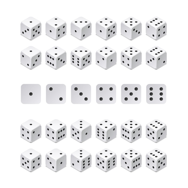 Download Isometric 3d dice combination. vector game cubes isolated ...