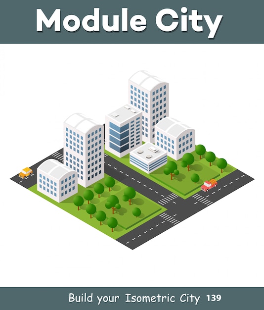 Premium Vector | Isometric 3d illustration city