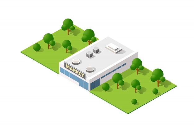 Download Premium Vector | Isometric 3d landscape top view building ...