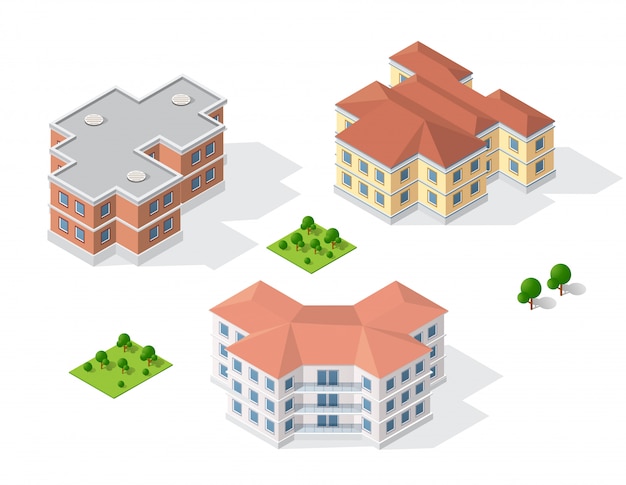 Download Premium Vector | Isometric 3d landscape top view