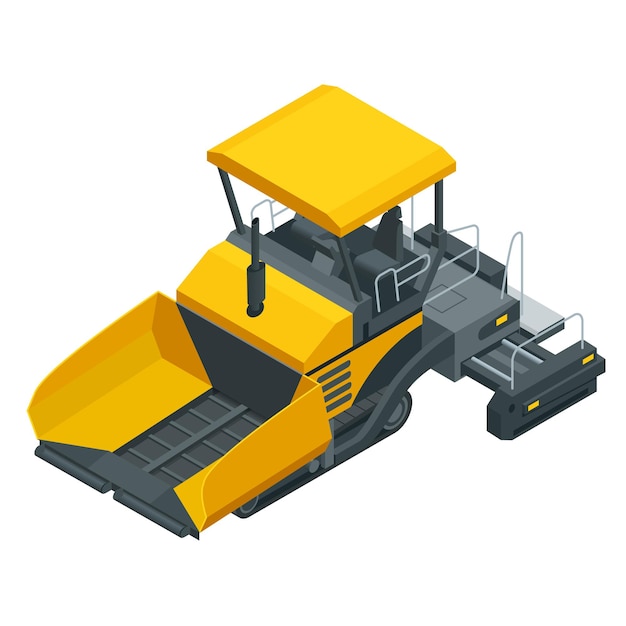 Premium Vector | Isometric Asphalt Paver, Asphalt Spreading Machine ...