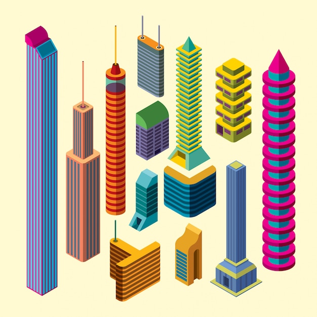 Premium Vector Isometric Buildings 7330