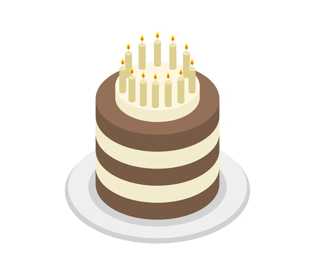 Premium Vector Isometric Cake