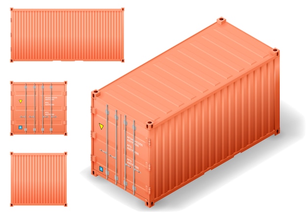 Premium Vector | Isometric Cargo Container