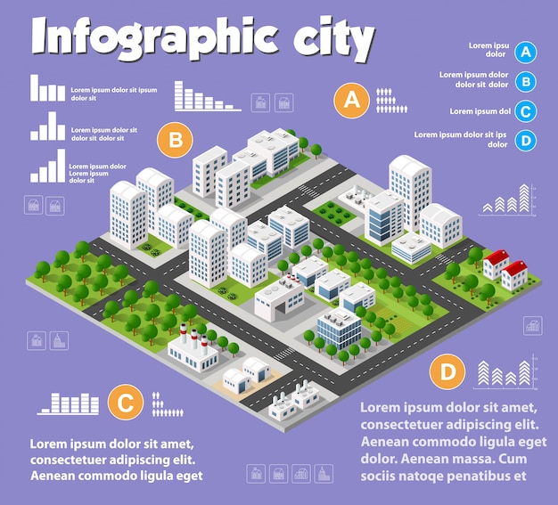 Premium Vector Isometric City Map Industry 