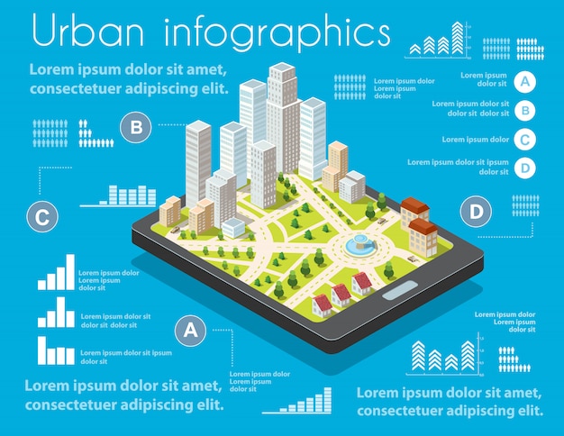 Premium Vector Isometric City Map Navigations Urban Cartography 