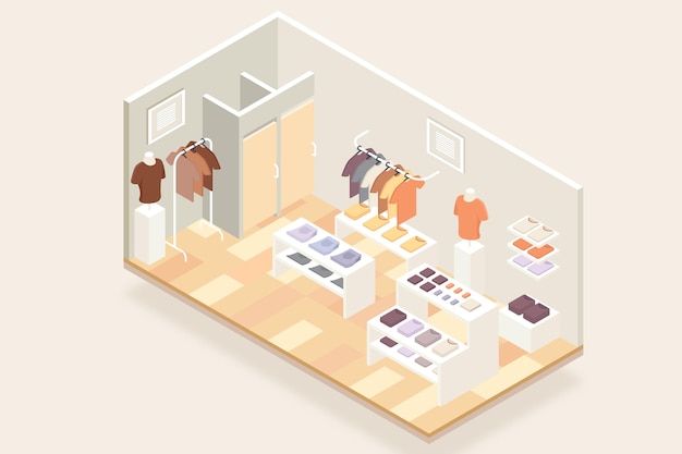 Free Vector Isometric Clothing Store