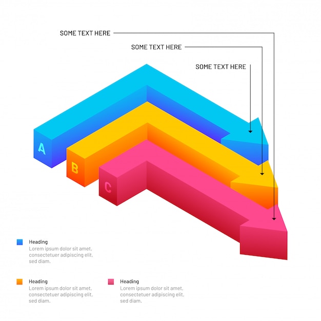 Premium Vector Isometric Colorful Arrows Infographic Elements