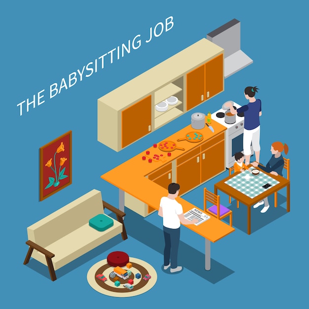 Download Free Isometric Composition With Babysitter Feeding Boy And Parents Use our free logo maker to create a logo and build your brand. Put your logo on business cards, promotional products, or your website for brand visibility.